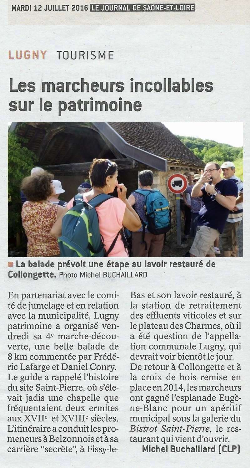   Lugny (71) : photos de la 4e marche du patrimoine (vendredi 8 juillet 2016) "Les marcheurs incollables sur le patrimoine" ("Le JSL" du mardi 12 juillet 2016) Lugny_15