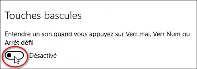 Windows 10 Jouer un son lorsque vous pressez les touches Verr Maj ou Verr Num. 0410