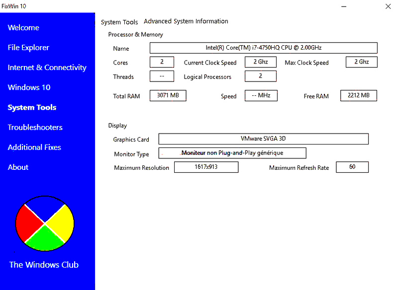 FixWin 10 -  Réparer Windows 10 0610