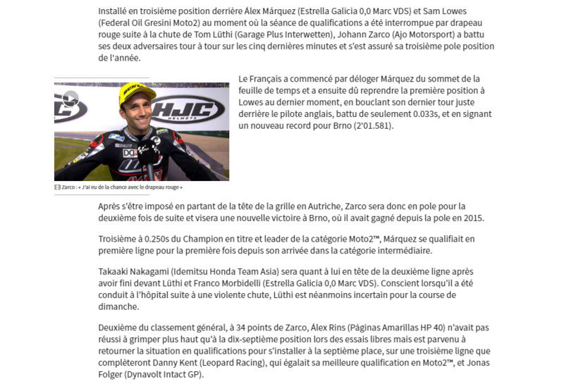 Dimanche 21 août 2016 - MotoGp - Grand Prix HJC Helmets de République Tchèque - BRNO Captur25