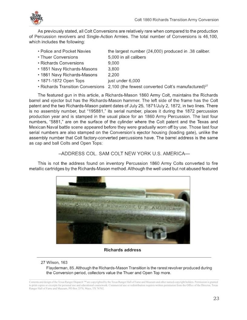 Texas Rangers Dispatch : Colt 1860 Richards Transition Army Conversion Trd_2815