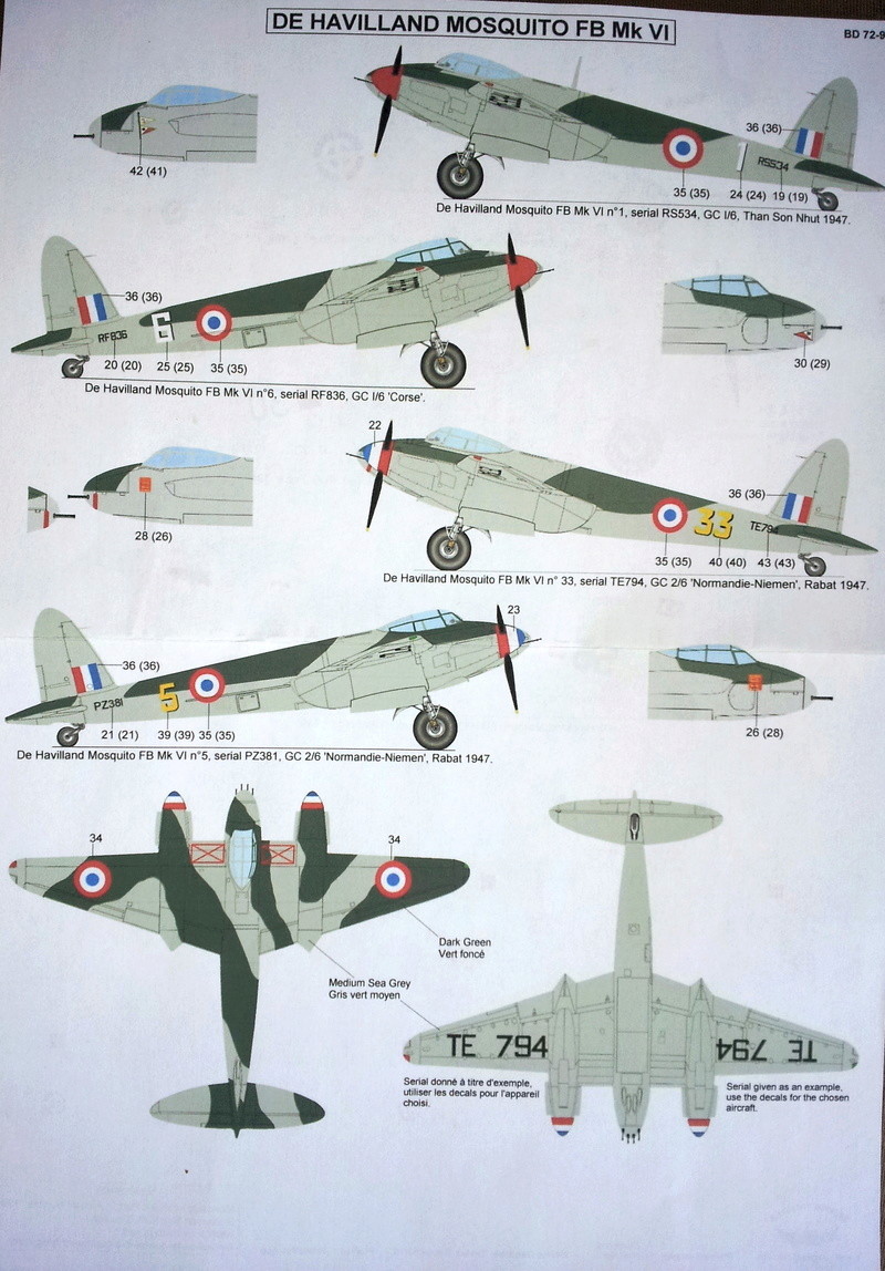 Décals De Havilland Mosquito FB Mk VI 20160810