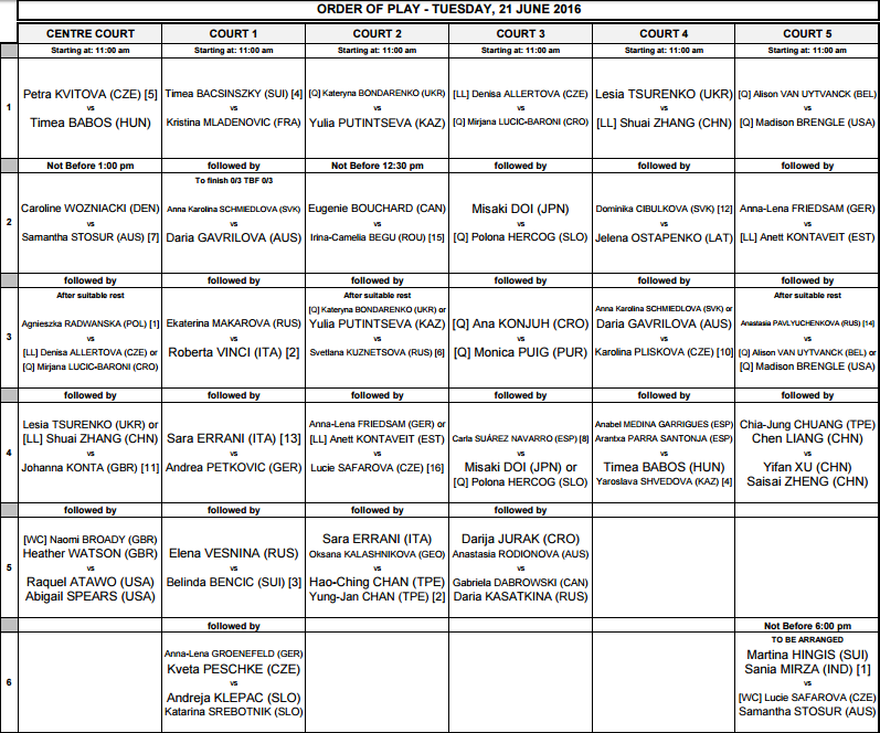 WTA EASTBOURNE 2016 Sans_t95