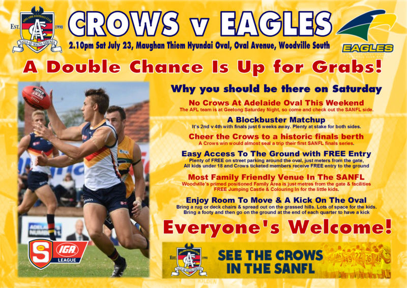 Round 17: Eagles v Adelaide - Saturday 23 July @ Maughan Thiem Hyundai Oval Crows_10