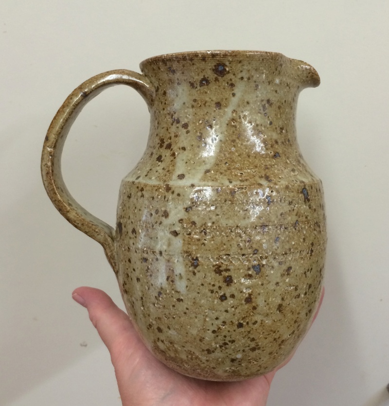French jug, signed - possibly LEFEVRE, Gres de Puisaye Image271
