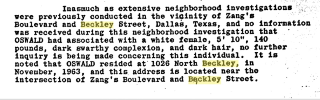 	Did Oswald deny living at 1026 N Beckley?  - Page 9 Scree988