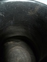 Small heavy black pot with inscribed three word mark to base, any ideas? P1180318
