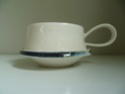 Unusual white stoneware cup, impressed JT mark - Jessica Thorn  P1180512