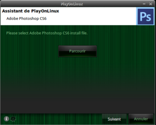 Installation de photoshop avec playonlinux Screen25