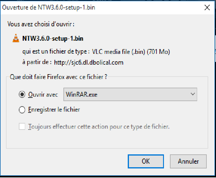 Demande d'aide pour NTW sous Windows 10 Wolo10
