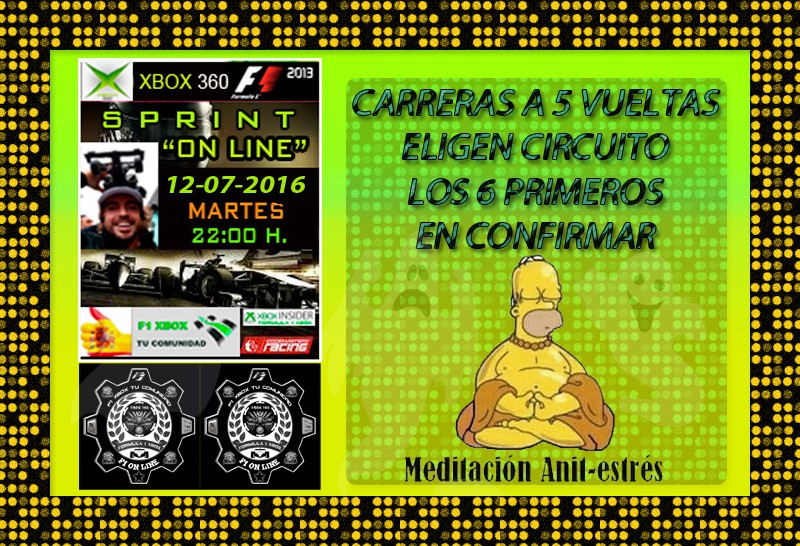 F1 2013 - XBOX 360 / SPRINT ANTIESTRES - FORMULA 1 XBOX / CONFIRMACIÓN DE ASISTENCIA / MARTES  12-07-2016 A LAS 22:15 HORAS Anties15