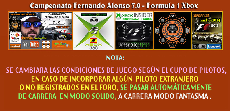 F1 2013 - XBOX 360 / CTO FERNANDO ALONSO 7.0 - F1 XBOX / CONFIRMACIÓN DE ASISTENCIA / TODAS LAS AYUDAS / G P. jerez / DOMINGO 11 DE SEPTIEMBRE DE 2016 - 19:00 Horas Cabece26