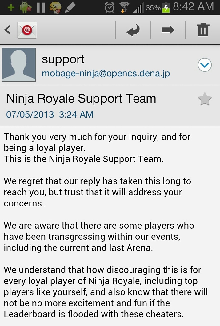 Threat Letter to Ninja Royale :) 2013-014