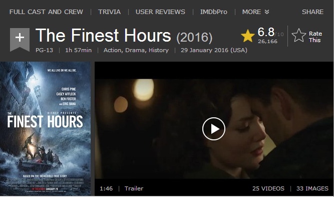 فيلم الاكشن والدراما والغموض الرهيب The Finest Hours (2016) 720p BluRay مترجم بنسخة البلوري 21-10-13