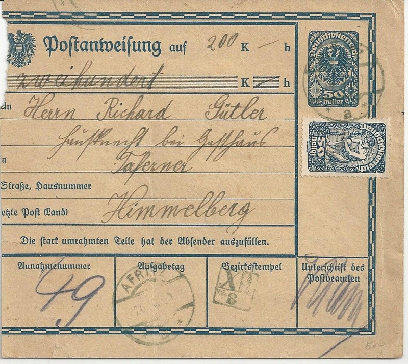  - Inflation in Österreich - Belege - 1918 bis 1925 - Seite 7 Bild_322