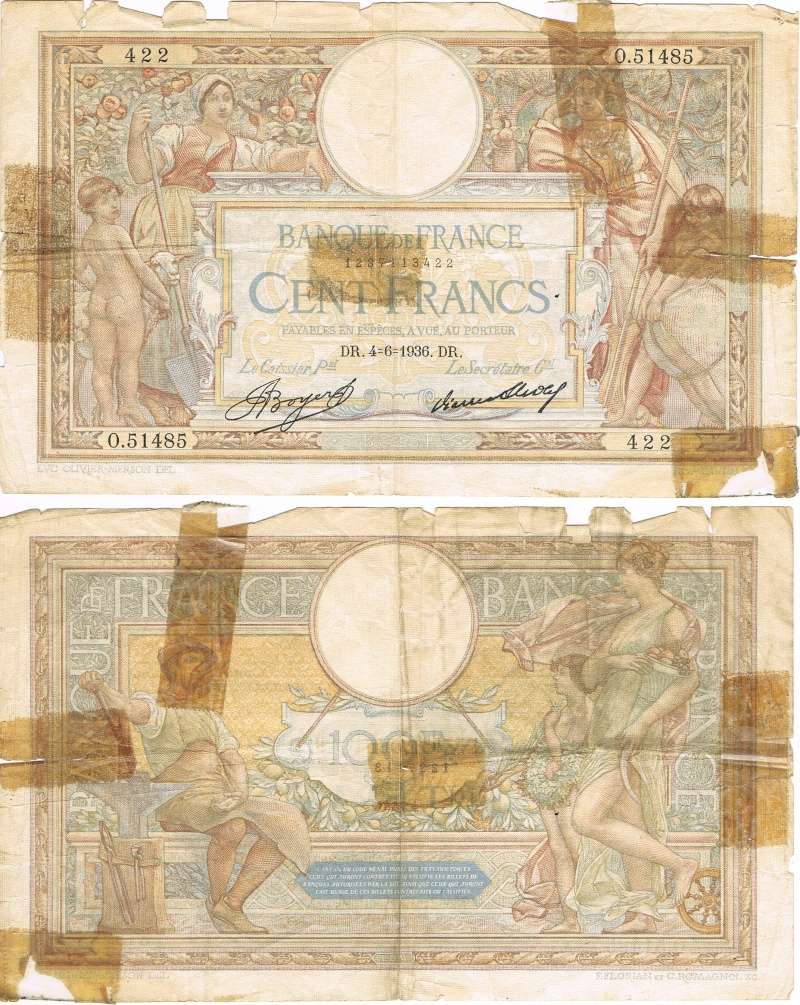 Billet de 100 Francs 1936 Billet10