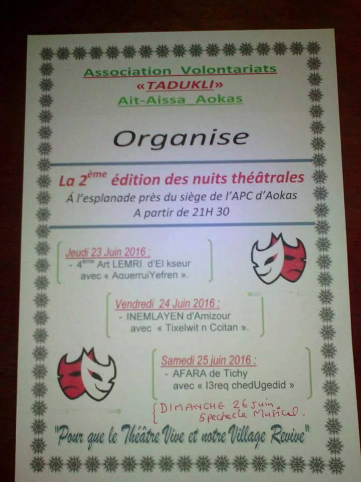 Heureusement que y a l'association "Tadukli" d'Aït Aissa à Aokas, autrement ça aurait été.... Nuits10