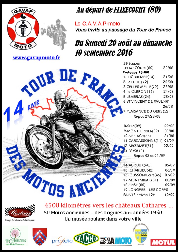 Tour de France des motos anciennes du GAVAP Progra10