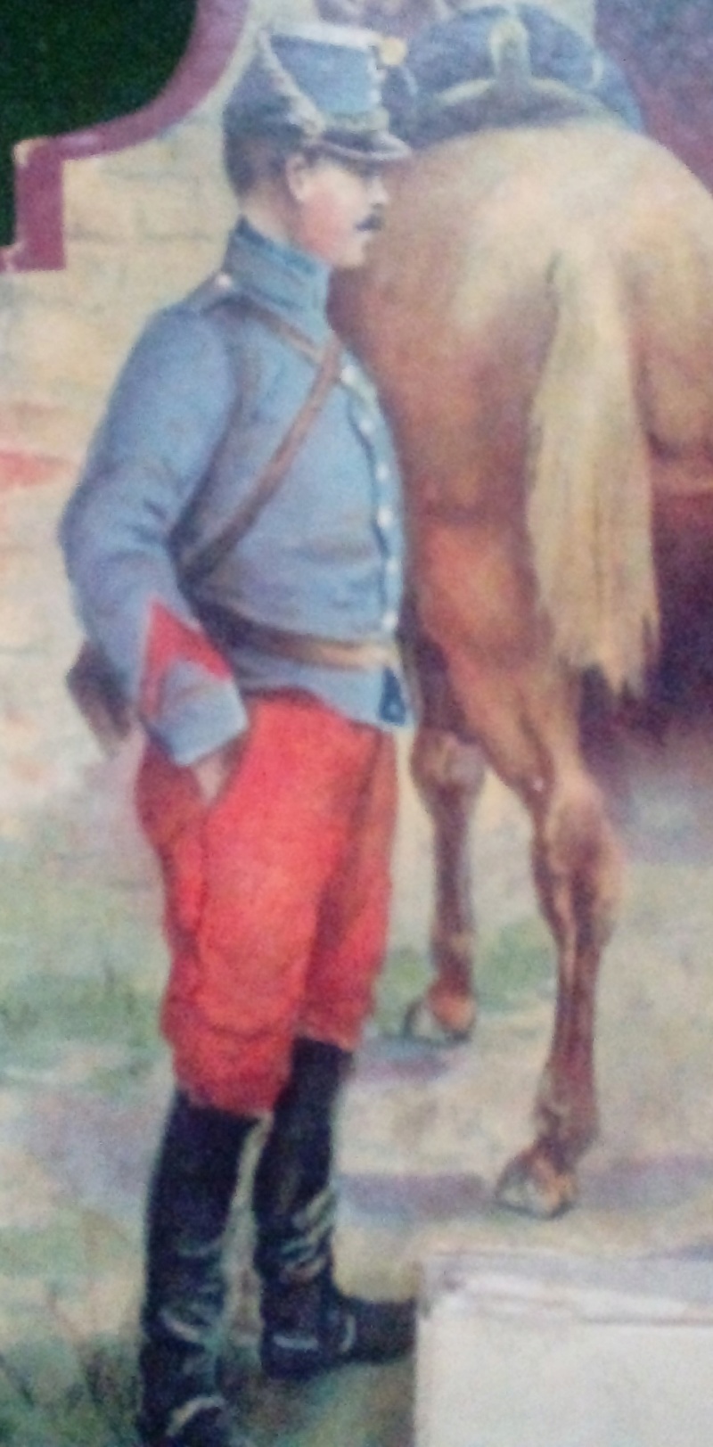 (N) Calendrier éphéméride (motif chasseur à cheval ou hussard) 1915.(vendu) 20160818