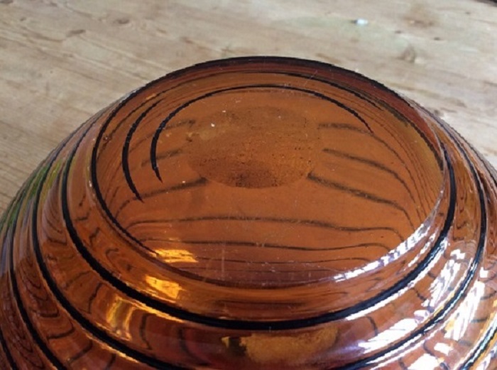 anyone identify maker of this amber ovoid art glass bowl Img_1213