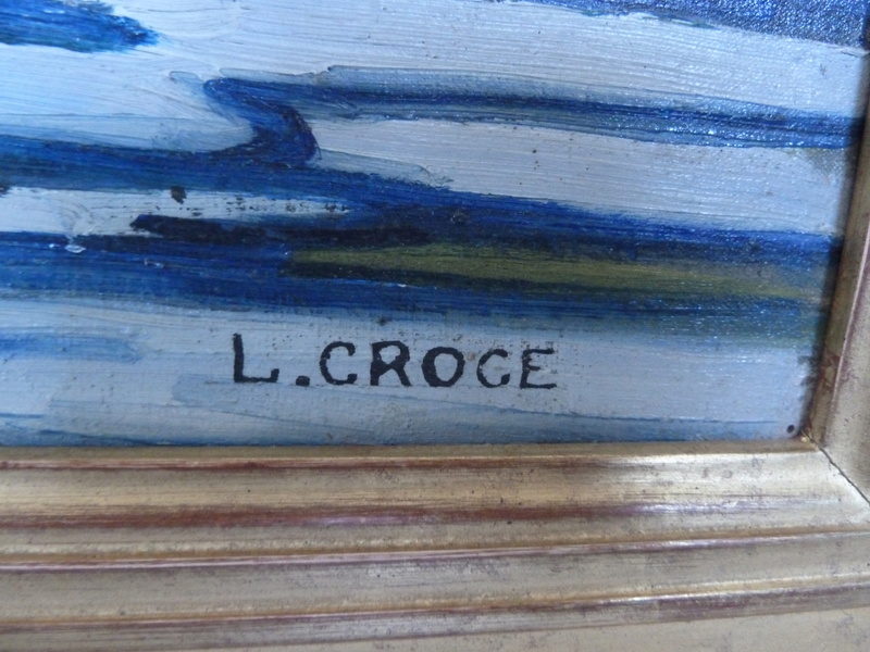 Grand tableau bord de mer signé L. CROCE P1190112