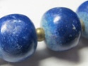 chunky blue bead necklace  00810