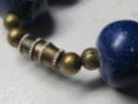 chunky blue bead necklace  00910