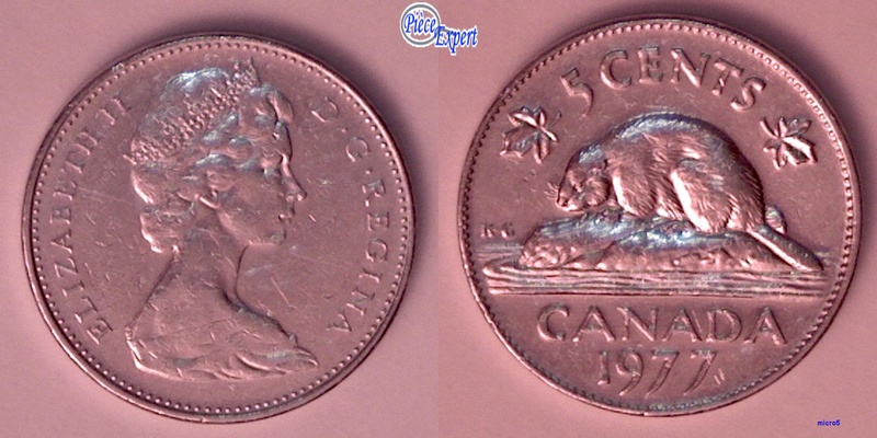1977 - H7, Coin Décalé Avers (Die Shift) 5_cent14