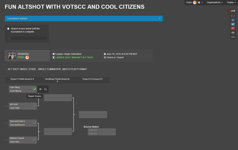 STEP BY STEP CHALLONGE REGISTRATION FOR AN ALT SHOT TOURNAMENT  Report10