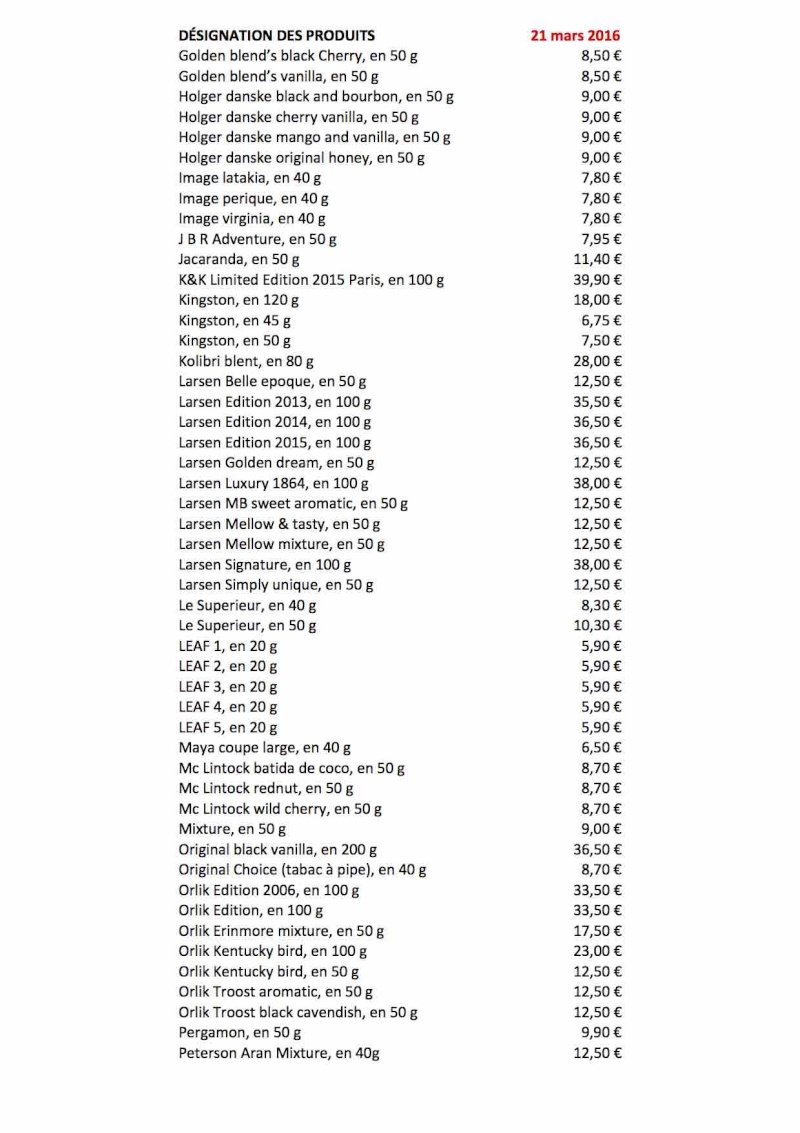 Liste des prix des tabacs en France au 21/03/2015 Prix_d12