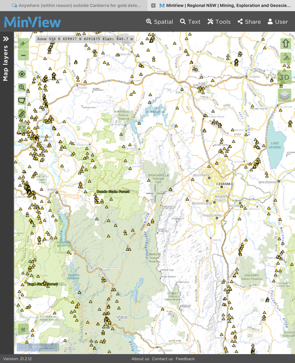 Anywhere (within reason) outside Canberra for gold detecting 97bf9510