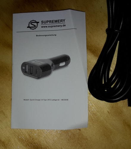 Supremery Quick Charge 3.0 USB Typ C Auto Ladegerät  Anleit24