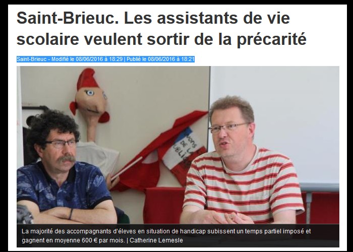 Saint-Brieuc. Les assistants de vie scolaire veulent sortir de la précarité  Sans_t11