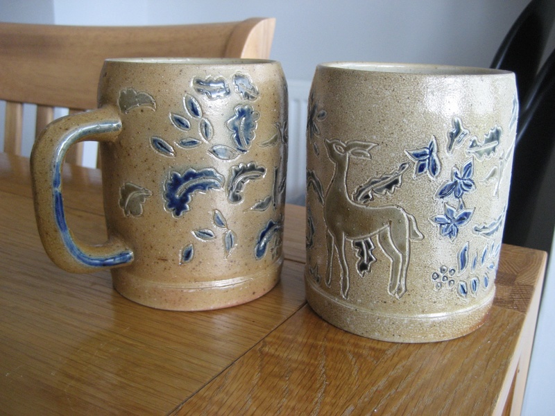 Two Portugese Buraco Aveiro Mugs/Tankards Salt Glazed Stoneware Info?  Img_4524