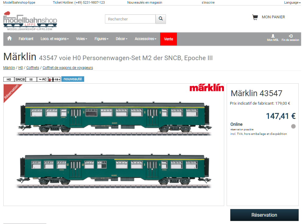 Coffret M2 Märklin 43547 - Modellbahnshop Lippe 4354710