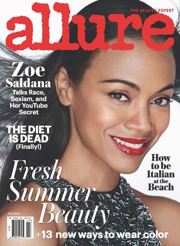 Zoe Saldana look sensational on the Cover of Allure Magazine July 2016 Allure10