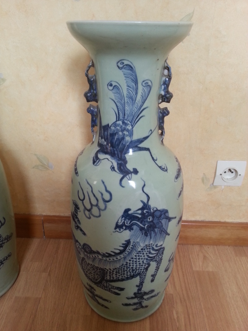 Belle paire de vases en céramique asiatique 20160614