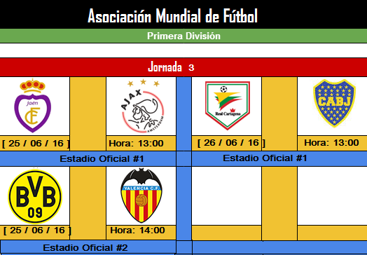 Horarios [J4] Liga AMF Horari11