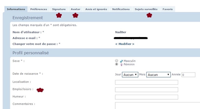 Mode d'emploi de votre profil (avatar,signature,préférences) Forum:envoyer une image, vidéo.. Forum111