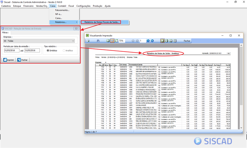 2.16.8.9 - Relatório de Notas Fiscais de Saída Rel_sa10
