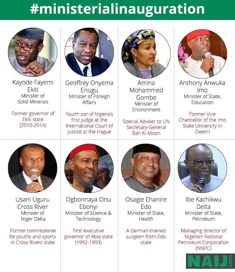 Full List Of Buhari's Ministers, Their Brief Profiles Vllkyt12