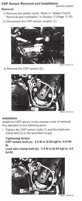 Erreur C12 capteur de position vilebrequin (CKPS) GSR750 411