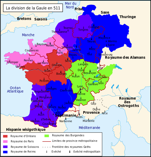 Brunehaut (547-613), princesse wisigothe, reine des francs liée à Metz (en cours) Map_ga10