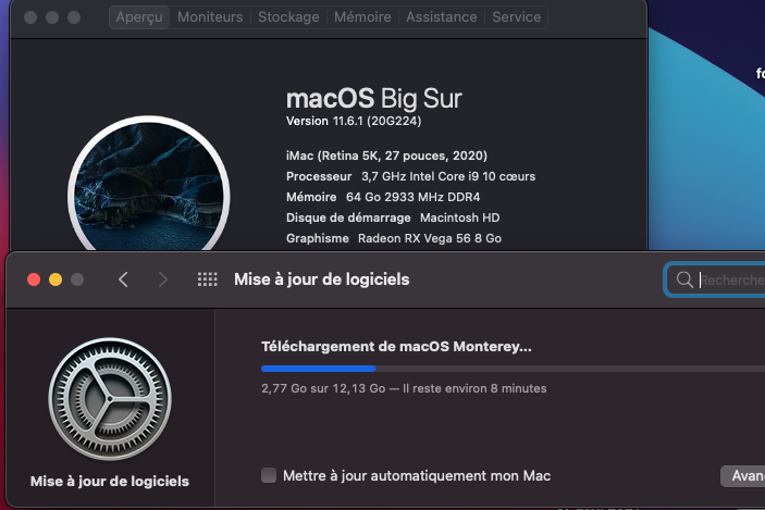 Mise à jour macOS Big Sur 11.6.1 ( 20G224 ) Captu327