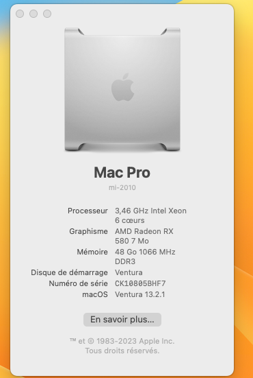 Mac Pro 5.1 Ventura et autres Captu376