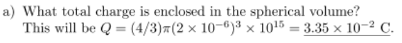 Cálculo de carga total interna de um volume esférico Selezz16