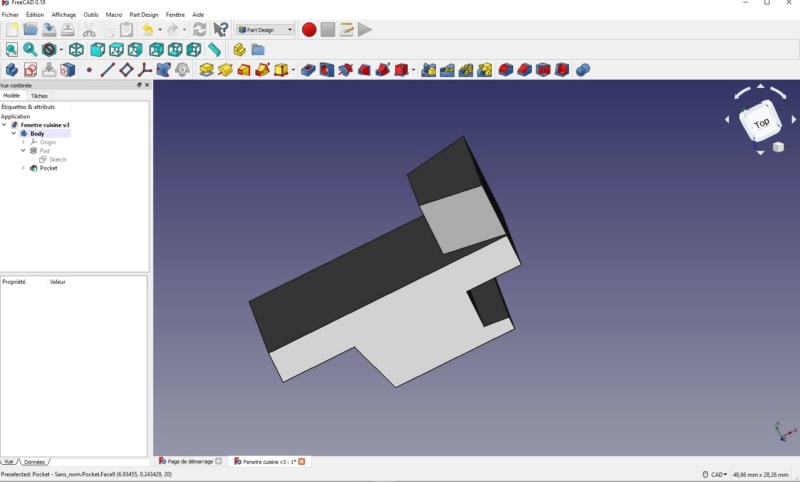 Comment fusionner 2 pièces sur Freecad Cuisin12