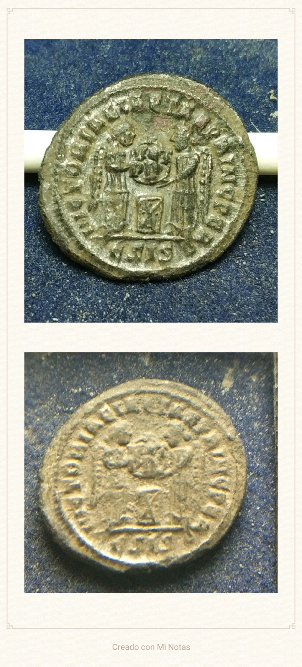 AE3 de Constantino I. VICTORIAE LAETAE PRINC PERP. Siscia 15867611