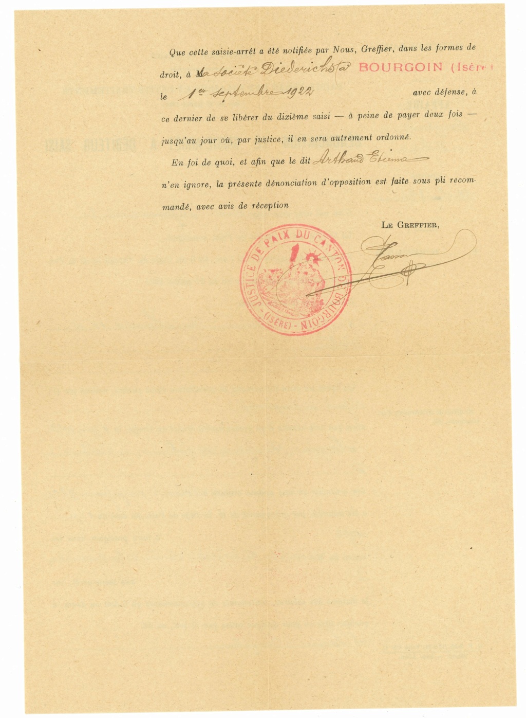 1922 Lettre recommandée Bourgoin annulation inconnue...et article de loi.? Img65710
