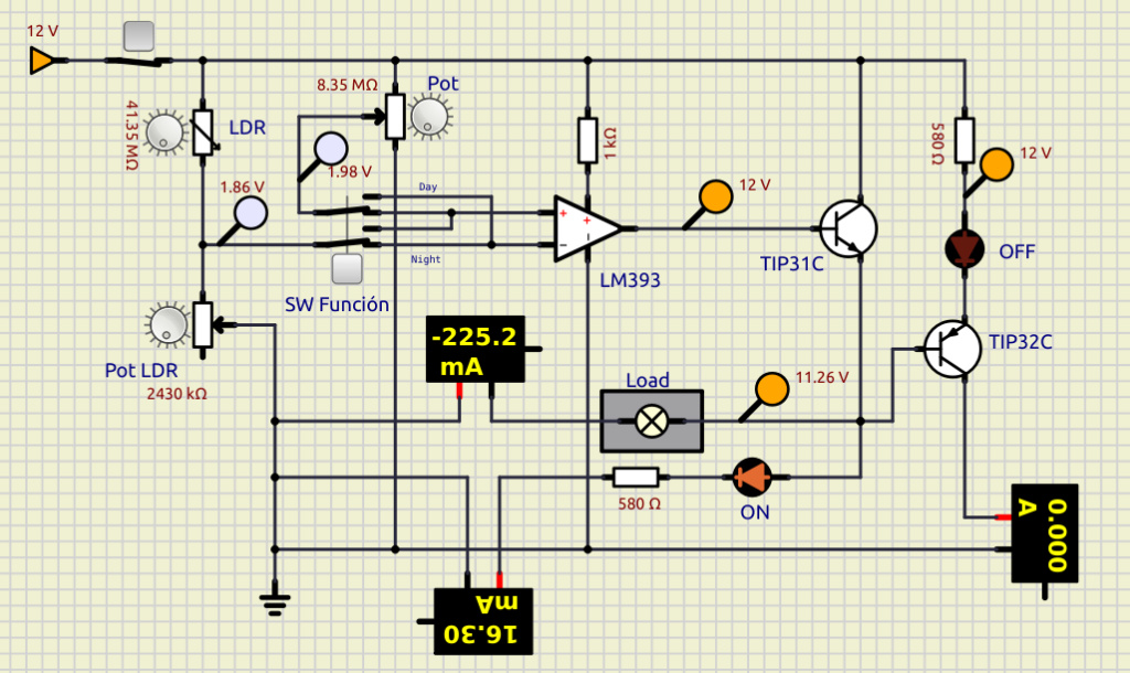Generic LDR controlled switching device Simuli15